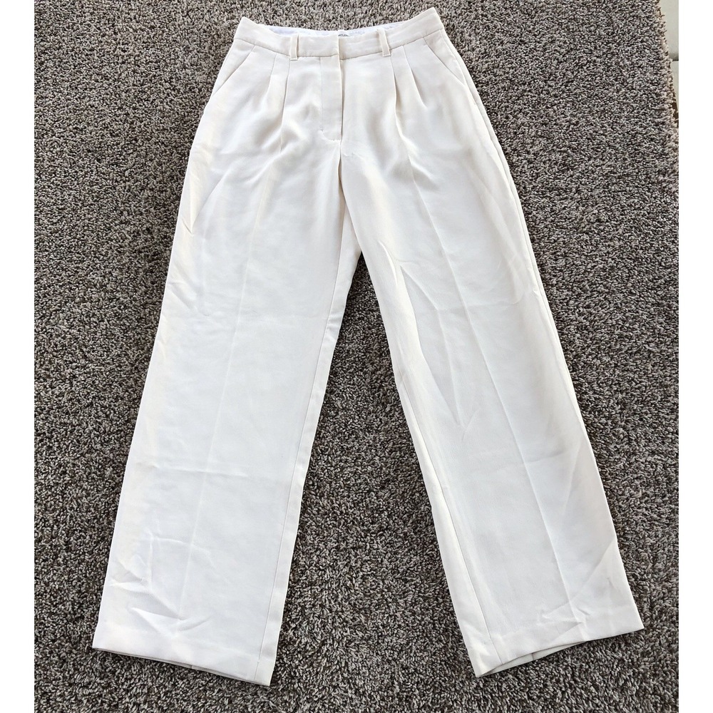 Aritzia Wilfred The Effortless Pants Womens Size 8 Crepette Light Birch Pleated